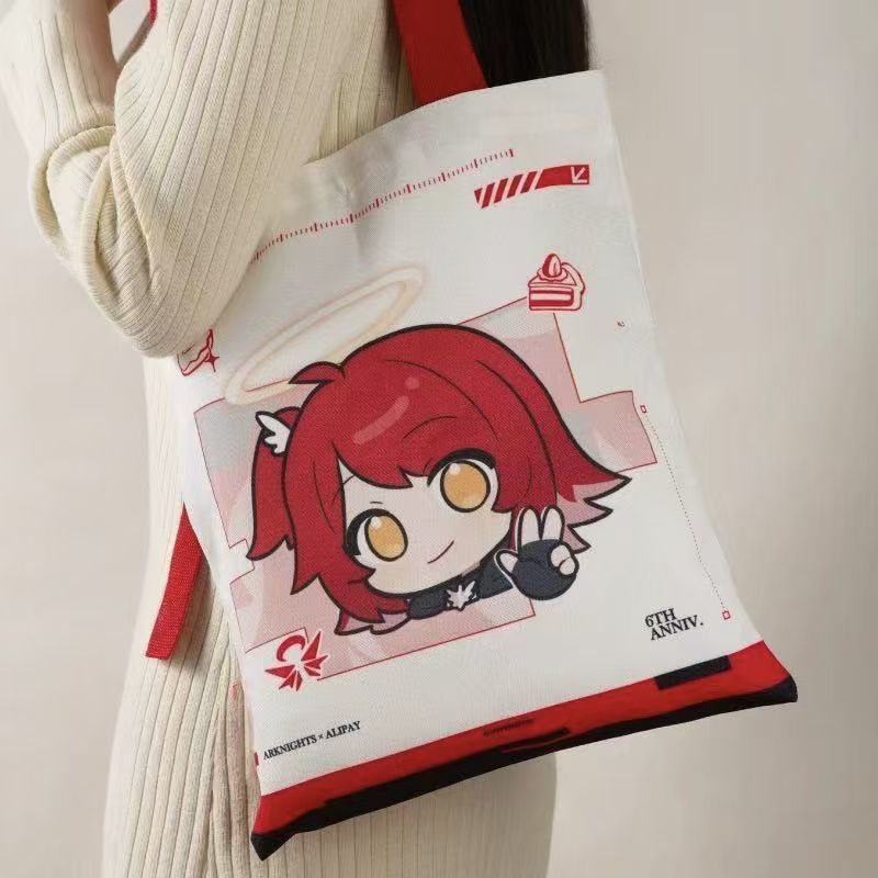 Anime Merch Shopping - حقيبة قماشية كبيرة السعة بتصميم أنيمي