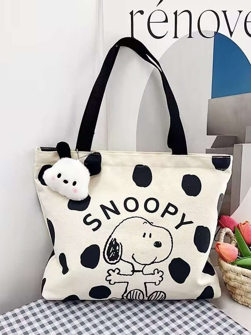 Anime Tote Bag - حقيبة كتف قماشية بتصميم سنوبي الكرتوني