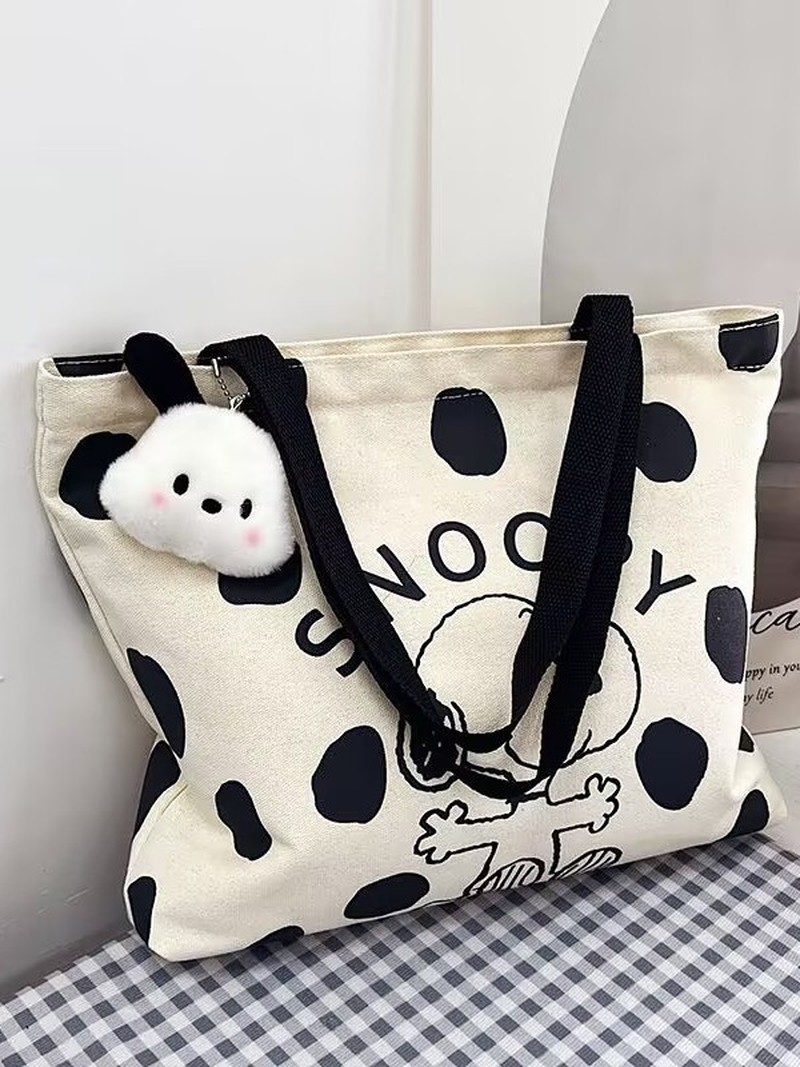 حقيبة كتف قماشية بتصميم سنوبي  - مراجعة Anime Tote Bag وسعره