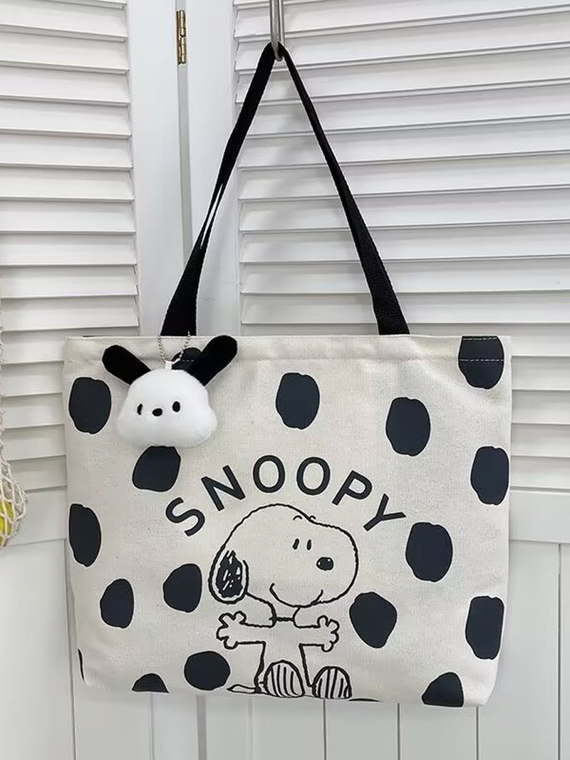 حقيبة كتف قماشية بتصميم سنوبي  - مراجعة Anime Tote Bag وسعره
